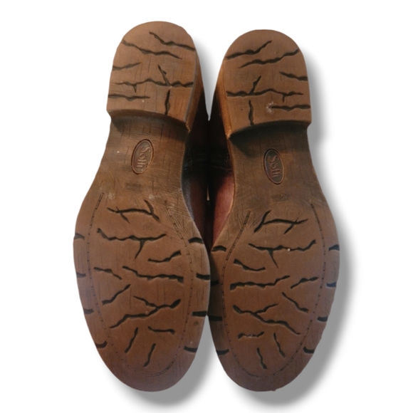 Sofft Sharnell II, Brown Leather Knee-High Boots, zip and tie - Picture 3 of 13